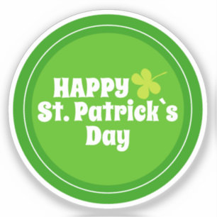 Happy St Patrick`s day Green Lucky Shamrock Sticker