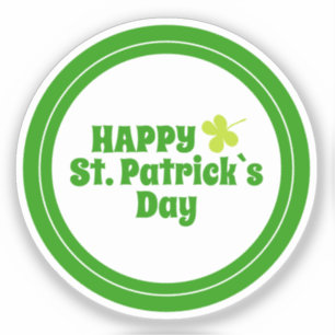 Happy St Patrick`s day Green Lucky Shamrock  Sticker