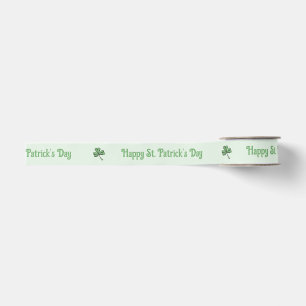 Happy St. Patrick’s Day Green Shamrock Grosgrain Ribbon
