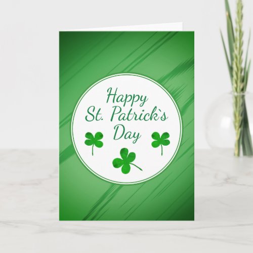 Happy St Patricks Day Irish Green Shamrock Card