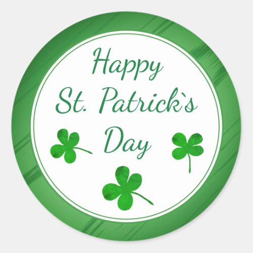 Happy St Patricks Day Irish Green Shamrock Classic Round Sticker
