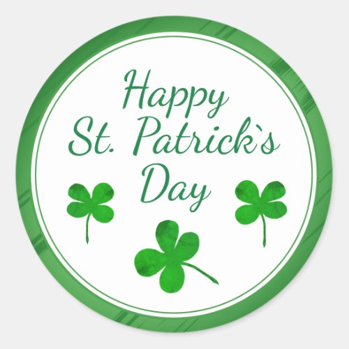 Happy St Patricks Day Irish Green Shamrock  Classic Round Sticker