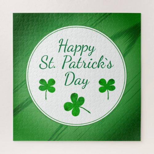 Happy St Patricks Day Irish Green Shamrock Jigsaw Puzzle