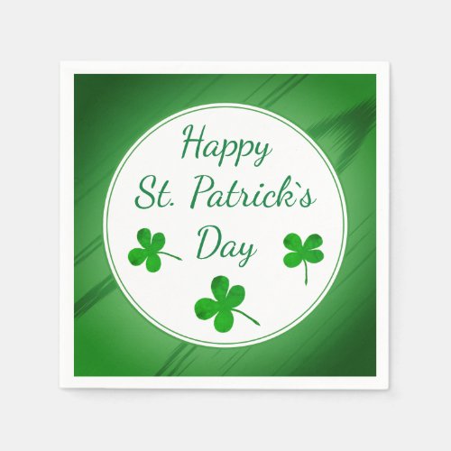 Happy St Patricks Day Irish Green Shamrock Napkins