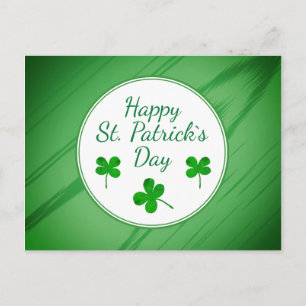 Happy St. Patrick`s Day Irish Green Shamrock Postcard