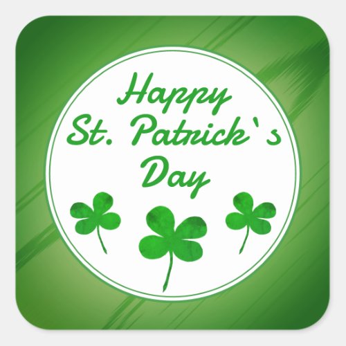 Happy St Patricks Day Irish Green Shamrock  Square Sticker