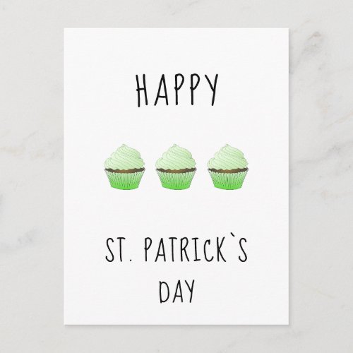 Happy St Patricks day Irland Green Muffins Postcard