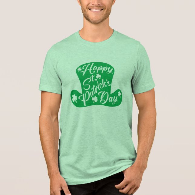 Happy St. Patrick’s Day Leprechaun Hat Tri-Blend Shirt (Front)