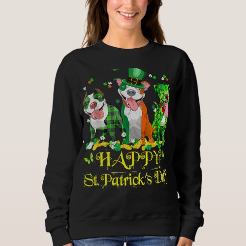 Happy St Patrick S Day Leprechaun Pitbull Dog Love Sweatshirt