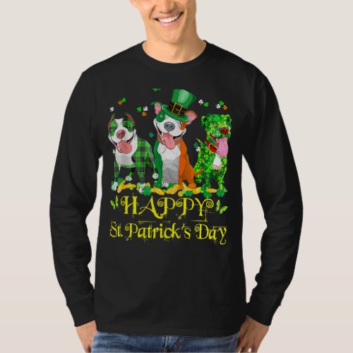 Happy St Patrick S Day Leprechaun Pitbull Dog Love T_Shirt