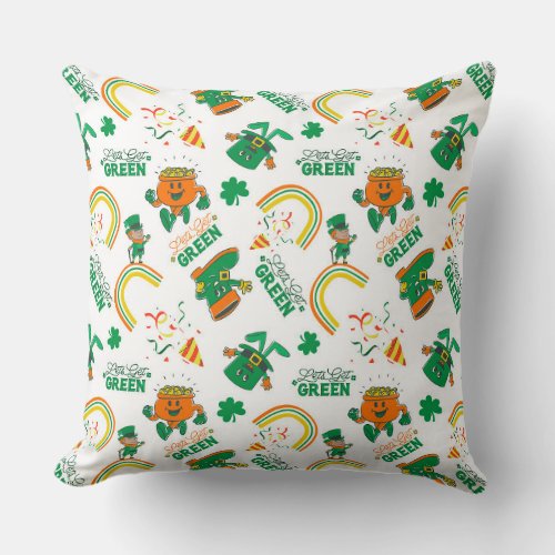 Happy StPatricks Day on the white background Throw Pillow