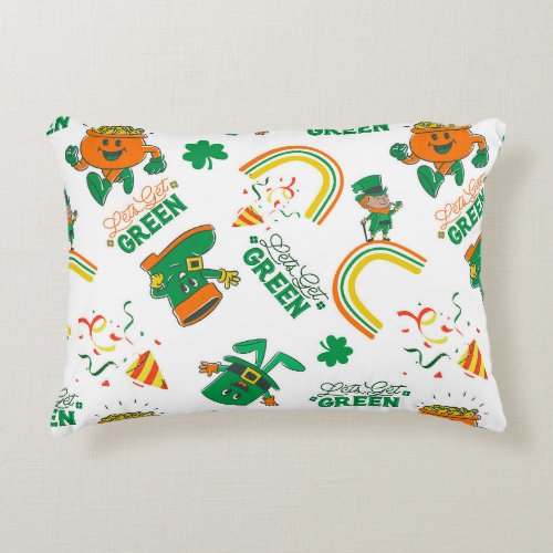  Happy StPatricks Day on the yellow background Accent Pillow