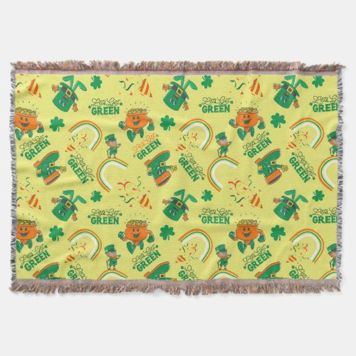  Happy StPatricks Day on the yellow background D Throw Blanket