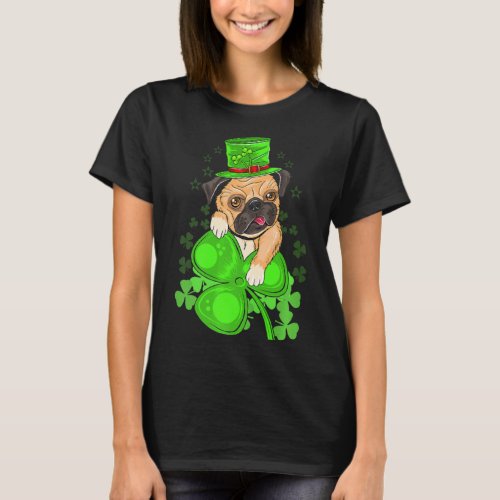 Happy St Patrick S Day Pug Wears St Patrick S Luck T_Shirt