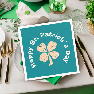 Happy St. Patrick`s Day Shamrock Clover Napkins