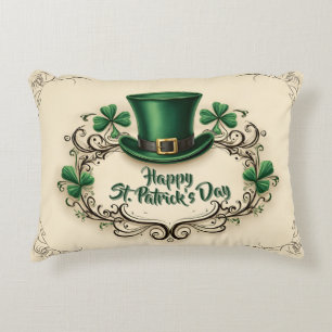 Happy St. Patrick’s Day Shamrock Design Accent Pillow