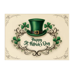 Happy St. Patrick’s Day Shamrock Design Acrylic Print