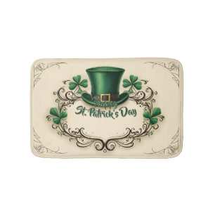 Happy St. Patrick’s Day Shamrock Design Bath Mat