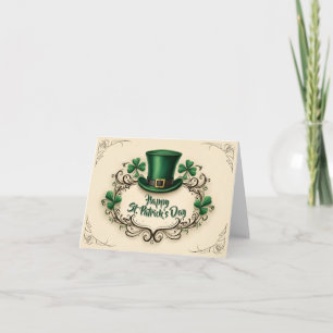 Happy St. Patrick’s Day Shamrock Design Letterpress Thank You Card