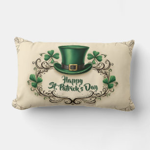 Happy St. Patrick’s Day Shamrock Design Lumbar Pillow