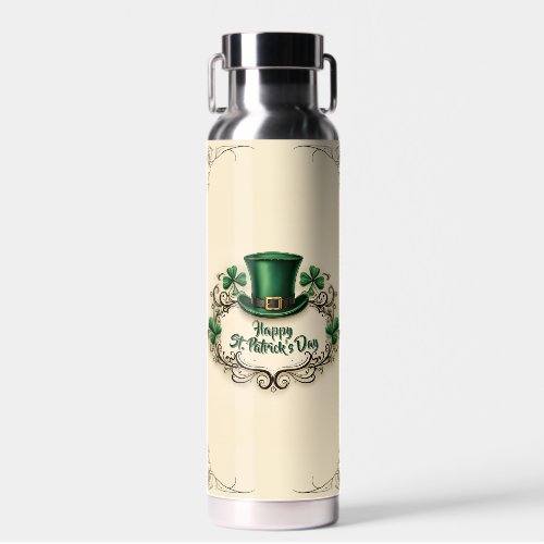 Happy St. Patrick’s Day Shamrock Design Water Bottle