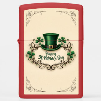 Happy St. Patrick’s Day Shamrock Design Zippo Lighter