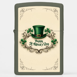 Happy St. Patrick’s Day Shamrock Design Zippo Lighter