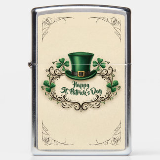 Happy St. Patrick’s Day Shamrock Design Zippo Lighter