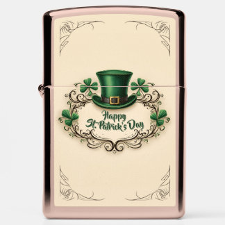 Happy St. Patrick’s Day Shamrock Design Zippo Lighter