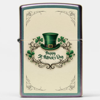 Happy St. Patrick’s Day Shamrock Design Zippo Lighter