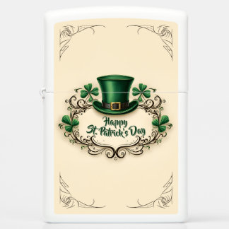 Happy St. Patrick’s Day Shamrock Design Zippo Lighter