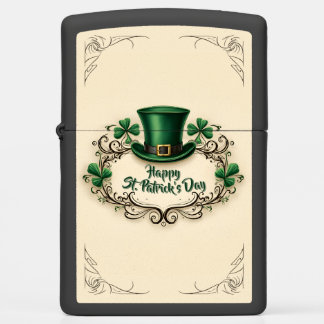 Happy St. Patrick’s Day Shamrock Design Zippo Lighter