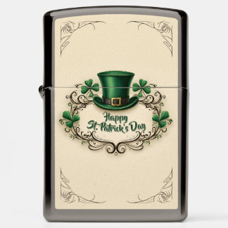Happy St. Patrick’s Day Shamrock Design Zippo Lighter