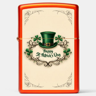 Happy St. Patrick’s Day Shamrock Design Zippo Lighter
