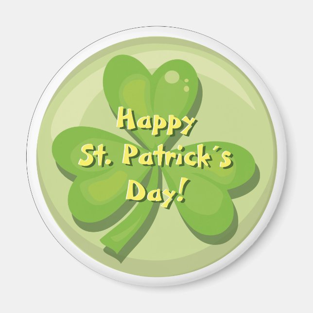Happy St. Patrick´s Day Shamrock Magnet (Front)