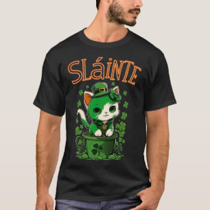 Happy St Patrick s Day Slainte Irish Gaelic Toast  T-Shirt