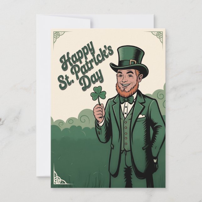 Happy St. Patrick’s Day Vintage Leprechaun (Front)