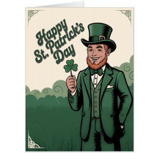 Happy St. Patrick’s Day Vintage Leprechaun Card