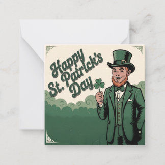 Happy St. Patrick’s Day Vintage Leprechaun Note Card