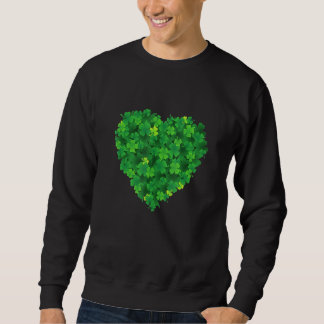 Happy St Patrick Shamrock Heart Graphic Men Women  Sweatshirt