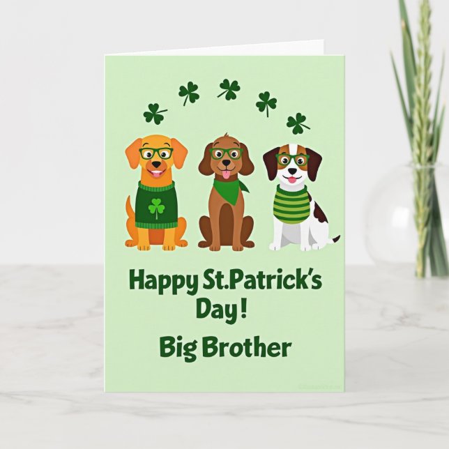 Happy St Patricks Big Brother Card (Front)