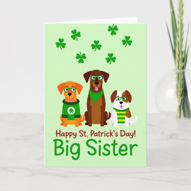 Happy St Patricks Big Sister Card (Front)