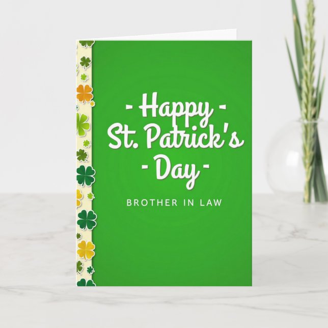 Happy St Patricks Brother In Law Card (Front)