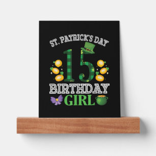 Happy St Patrick's Day 15 Years Old Birthday Lepre Picture Ledge