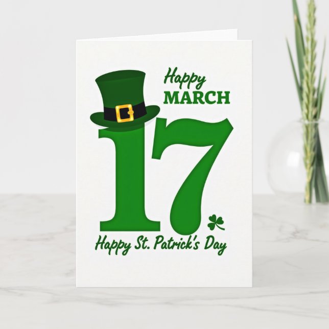 Happy St Patricks Day 17 Card (Front)