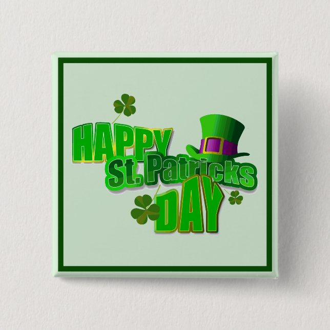 Happy St. Patrick's Day 1 Pinback Button (Front)