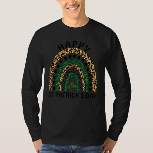 Happy St Patricks Day 2022 Lucky Rainbow Leopard W T_Shirt