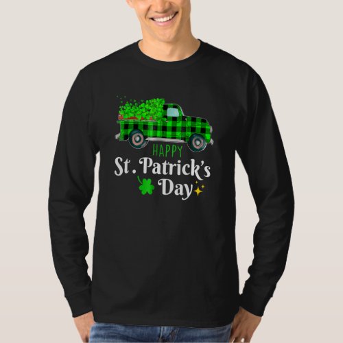 Happy St Patricks Day 2022 Truck Buffalo Plaid Sha T_Shirt