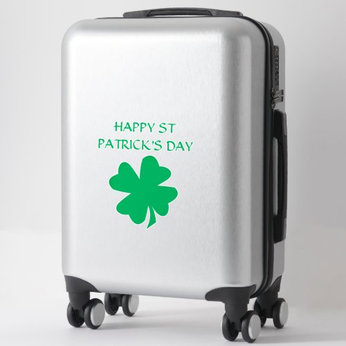 Happy St Patricks Day 2024 Irish Shamrock Leaf Sticker