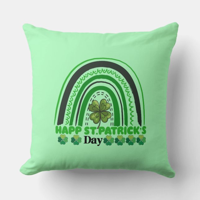 Happy St Patrick's Day-61797 Throw Pillow (Front)